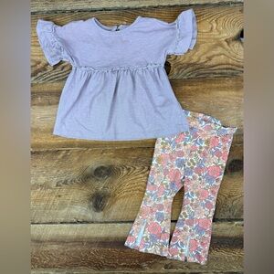 Haute Hippie Floral Flared Legging & Tee Set